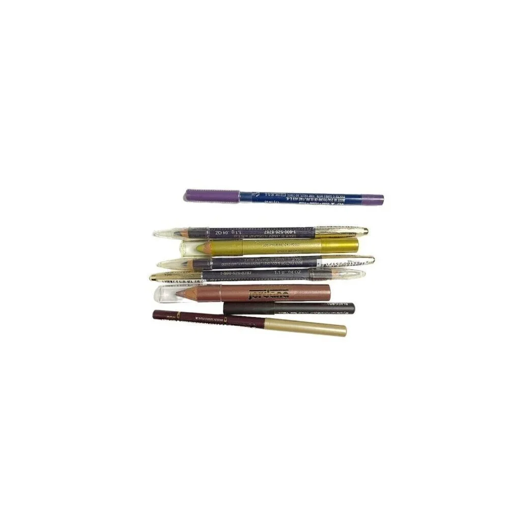 Max Factor Covergirl Set of 8 Eyeliner Pencils Gold Purple‎ Brown NEW